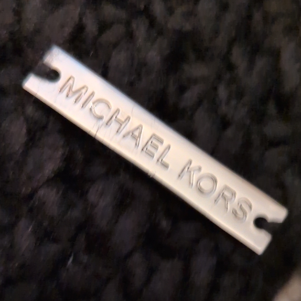 Michael Kors  Silver Tag Black Scarf